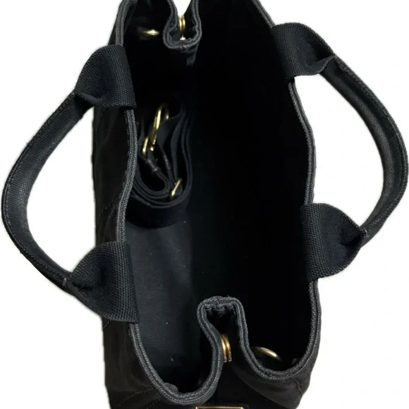 Prada Canapa Black Tote with front Embroidered Brand Logo w/  Authenticity card - Picture 5 of 16